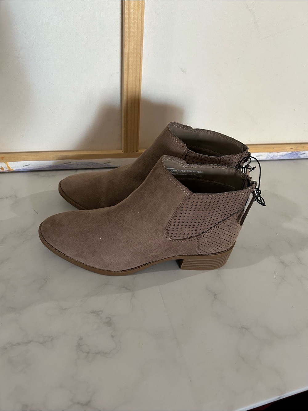 Women's Taupe Suede Ankle Booties - Stylish Everyday Comfort